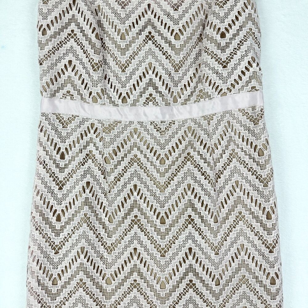 Bardot Imogen Lace Midi Dress Size 10 Pale Blush Cocktail Wedding Guest - Picture 7 of 12